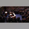 President of Ukraine Volodymyr Zelenskyy addresses a joint meeting of Congress in the House Chamber of the U.S. Capitol on December 21, 2022 in Washington, DC. In his first known trip outside of Ukraine since Russia invaded, Zelenskyy met with President Joe Biden and outlined Ukraine's request for continued military aid.?