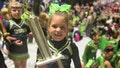 Peyton Thorsby smiles after winning cheer competition in Florida.
