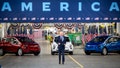 President Joe Biden makes his entrance on November 17, 2021 at General Motors' Factory ZERO electric vehicle assembly plant in Detroit, Michigan.