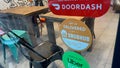 We Deliver, Doordash, Grubhub and Uber Eats signs on restaurant door, New York City. (Photo by: Lindsey Nicholson/UCG/Universal Images Group via Getty Images)