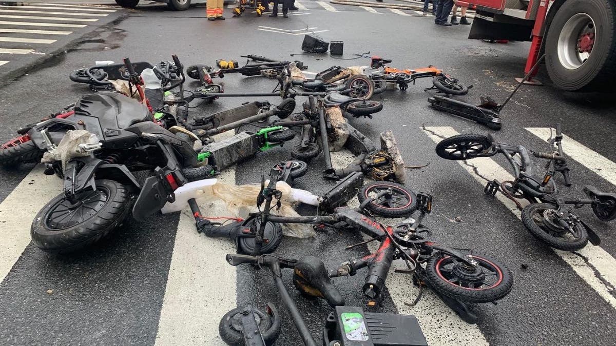 Burned E Bikes on NYC streets