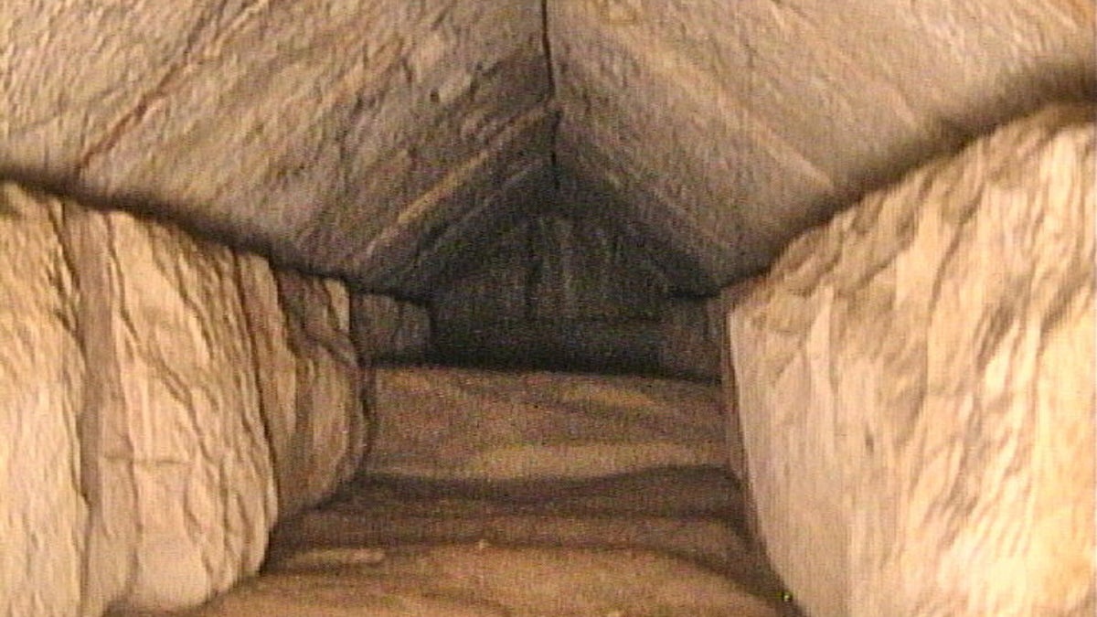 Hidden corridor at Great Pyramid of Giza, Egypt
