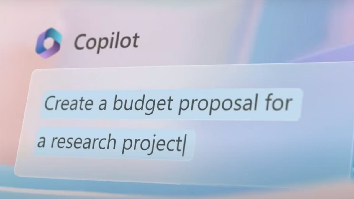 Screenshot of Microsoft 365 copilot AI request