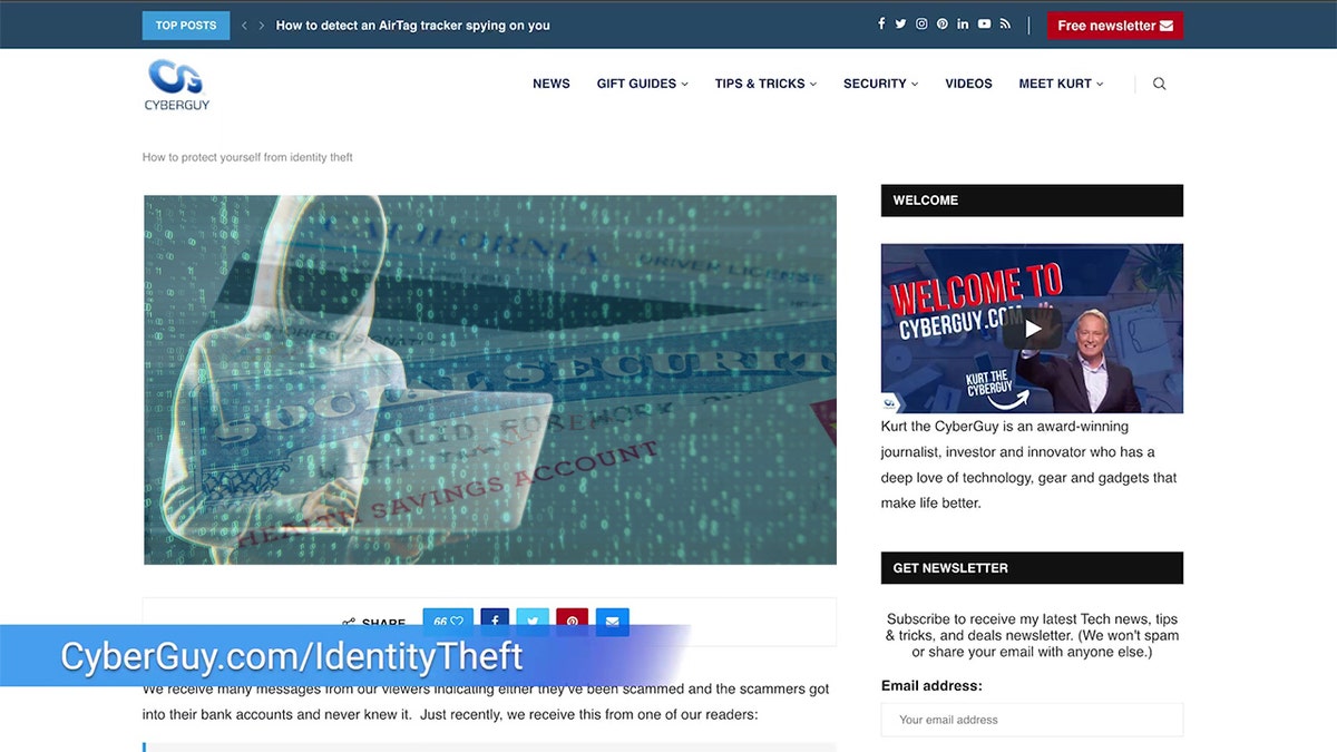 cyberguy website with identity theft information