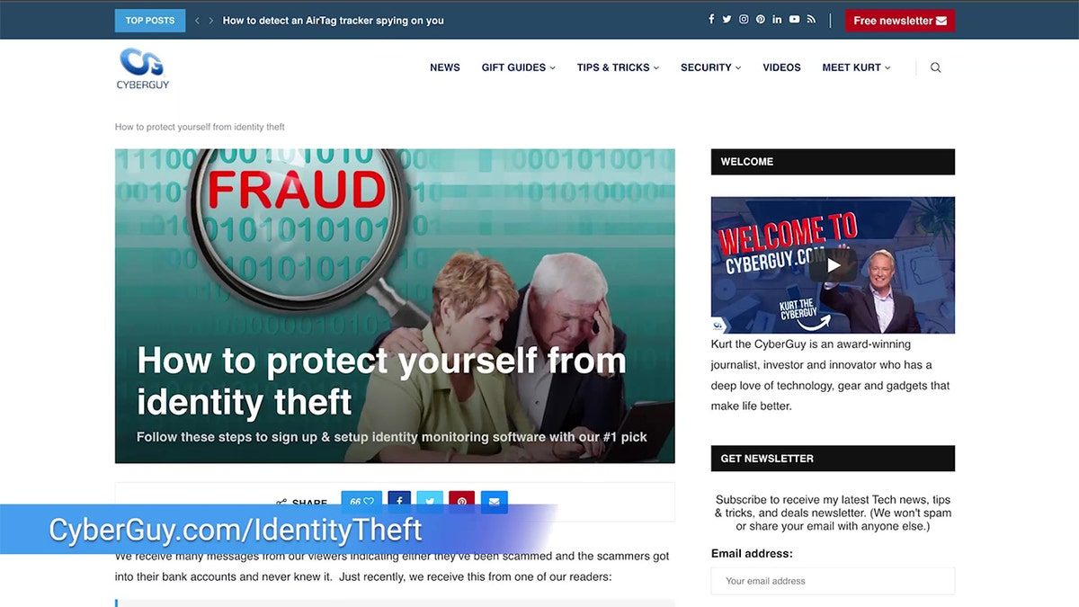 CyberGuy.com identity theft tips screenshot