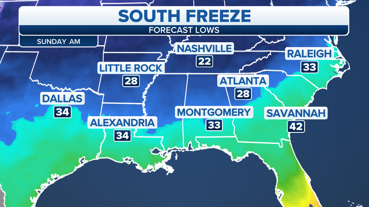 A freeze in the South