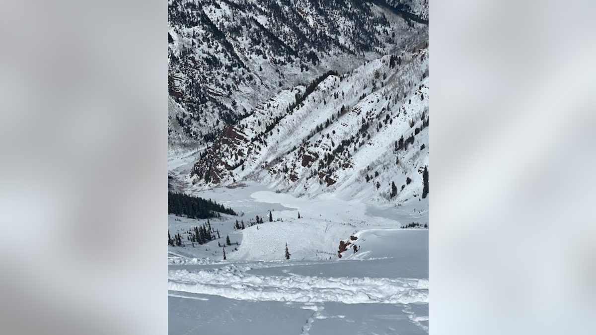 Close-up shot of avalanche damage