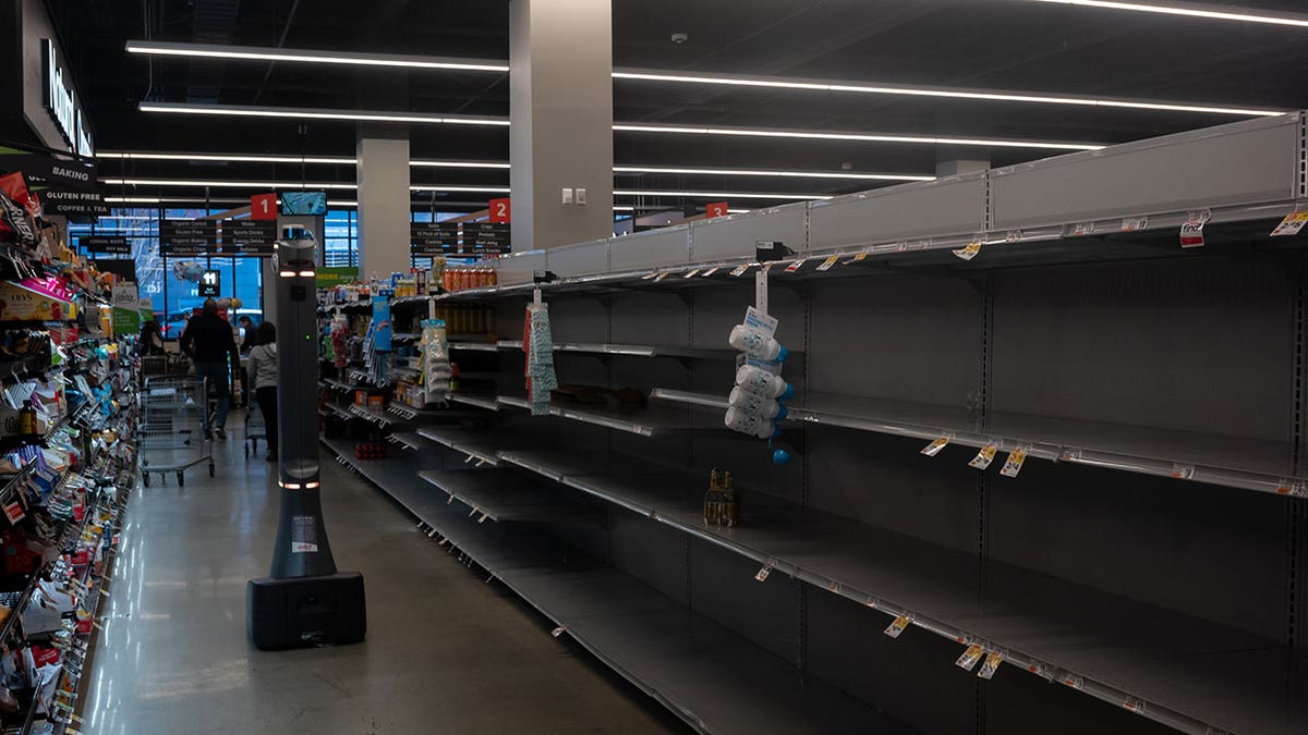 Empty grocery shelves at Philadelphia grocery store