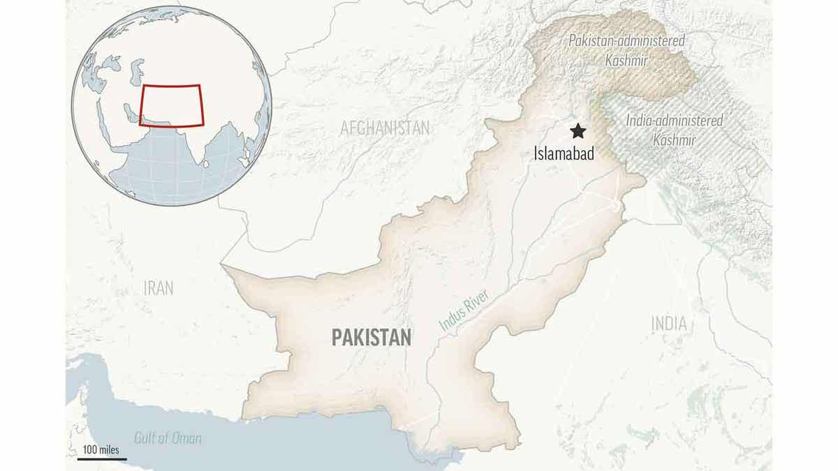 locator map for Pakistan 