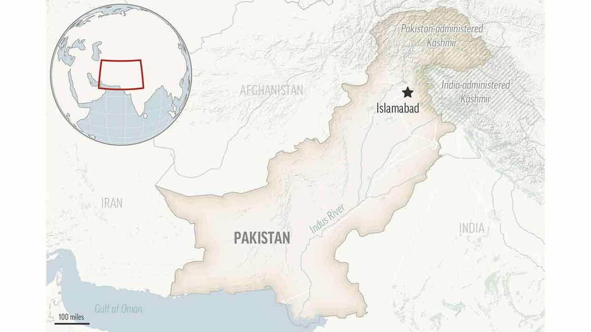 locator map for Pakistan