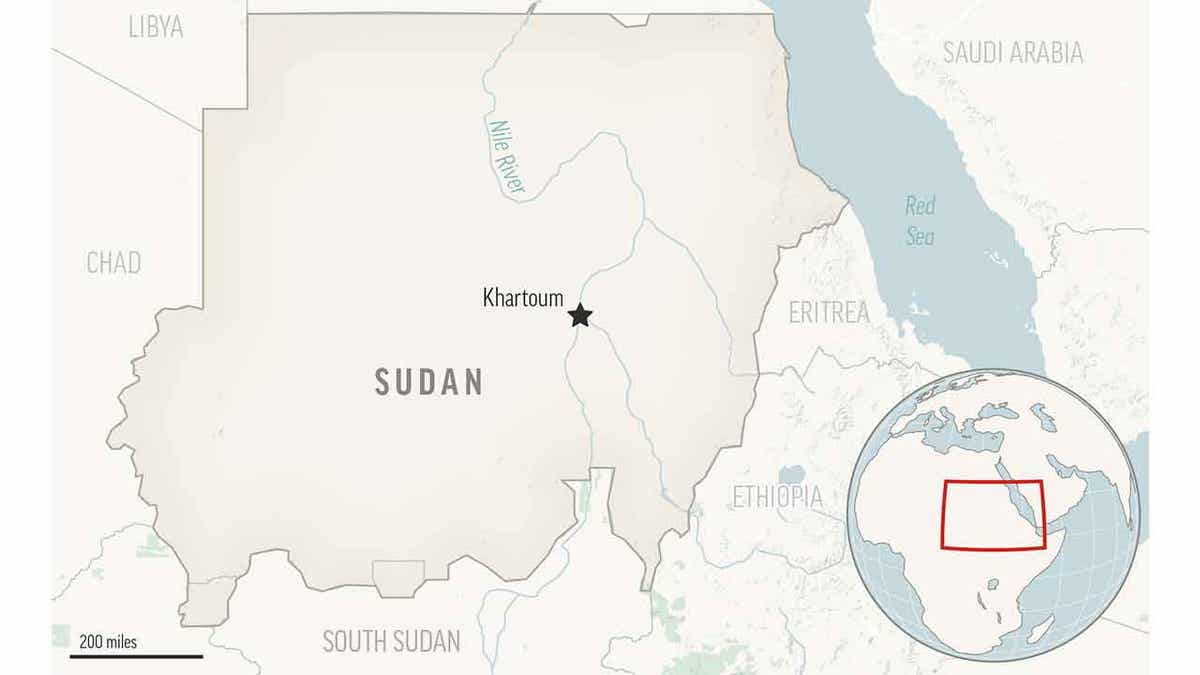 Locator map of Sudan