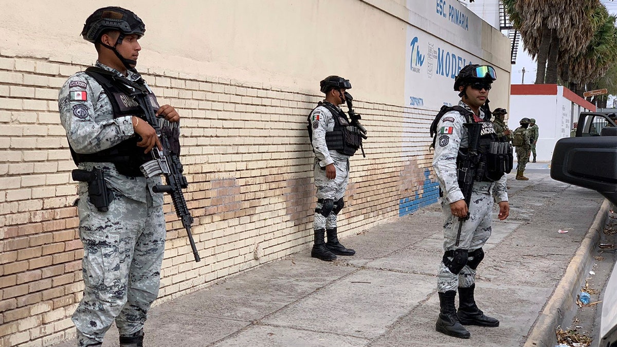 Mexican Natioanla Guard prepare a search mission for four U.S. citizens kidnapped by gunmen at Matamoros, Mexico.