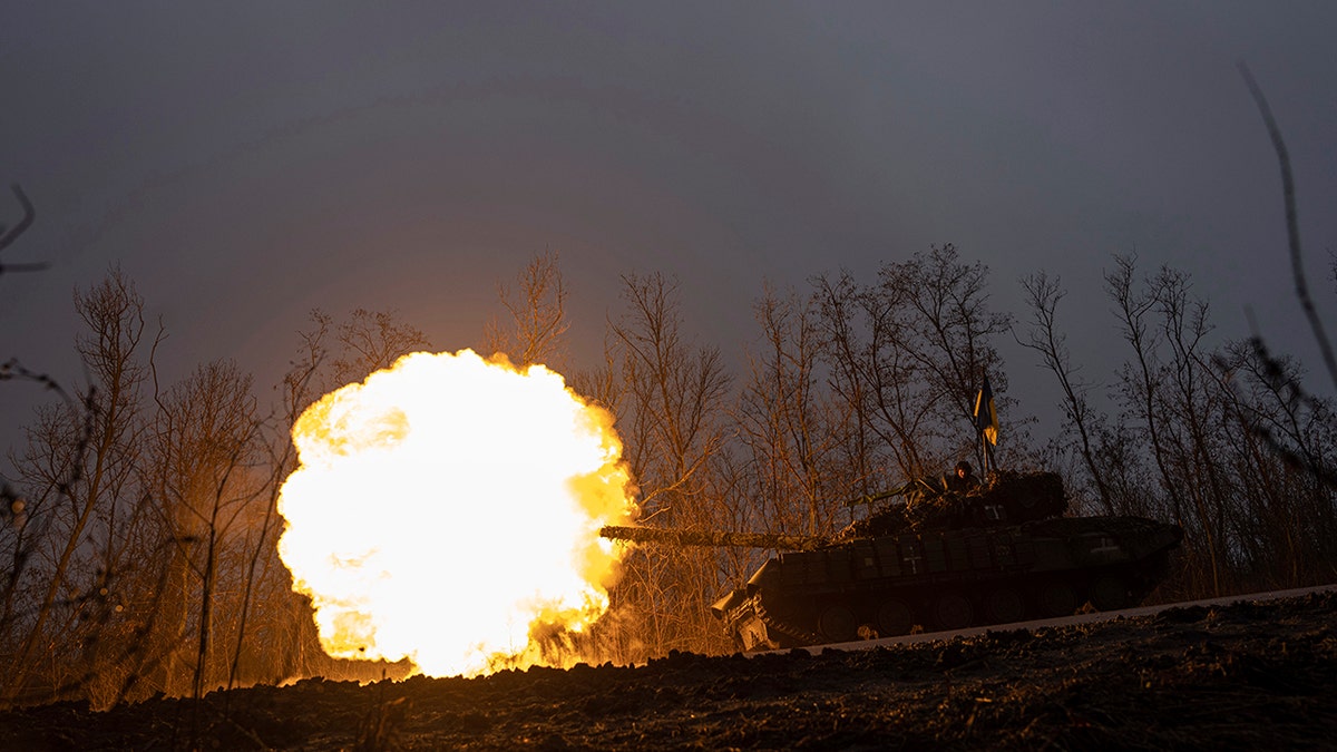 A Ukrainian tank