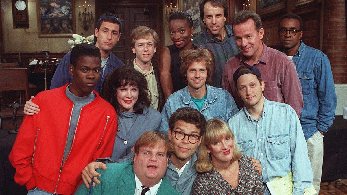 A photo of the SNL cast with Adam Sandler