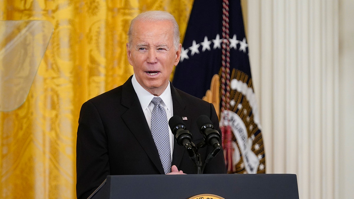 President Biden speaking at the White House