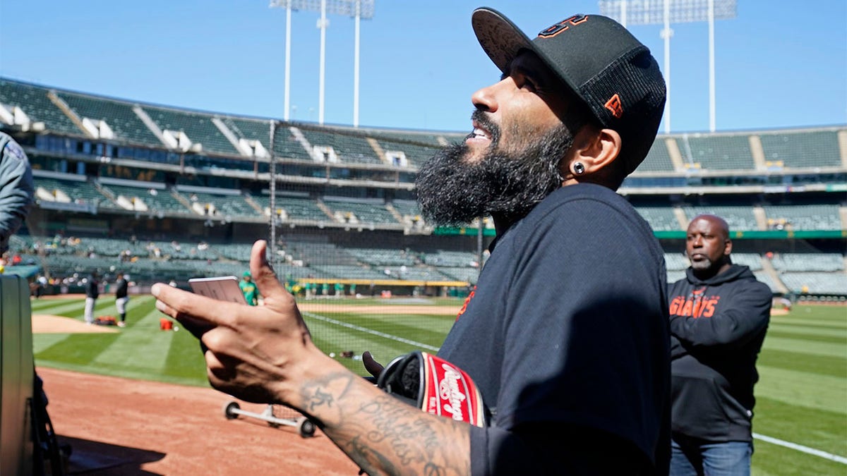 Sergio Romo visits with fans