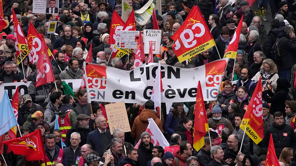 France aerial protest crowds