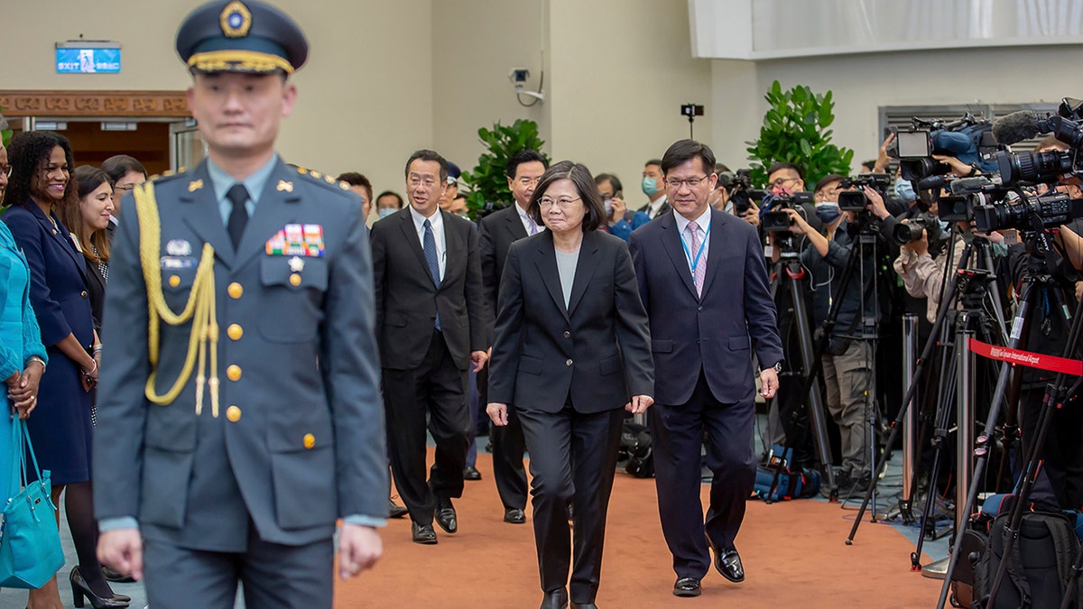Taiwanese officials walking