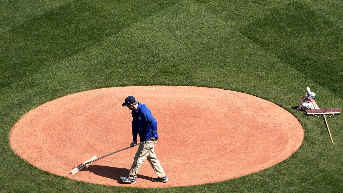 The Royals prepare the field for the 2023 baseball season