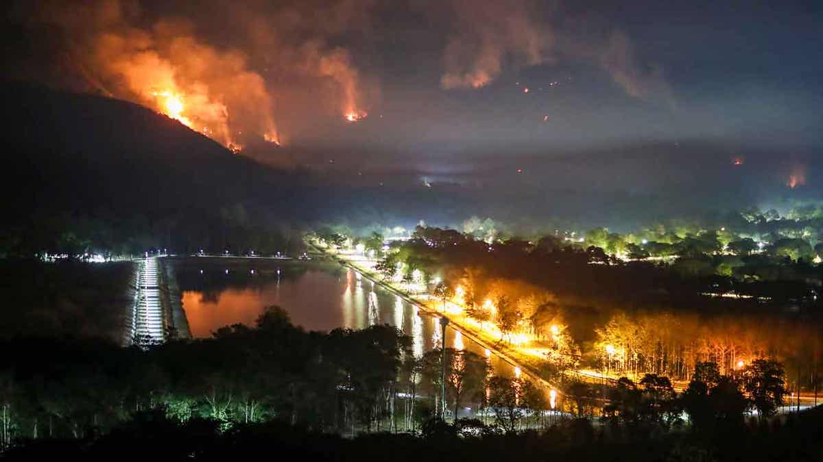 Forest fire in Thailand
