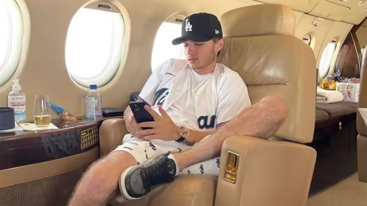 Aiden Pleterski on private jet