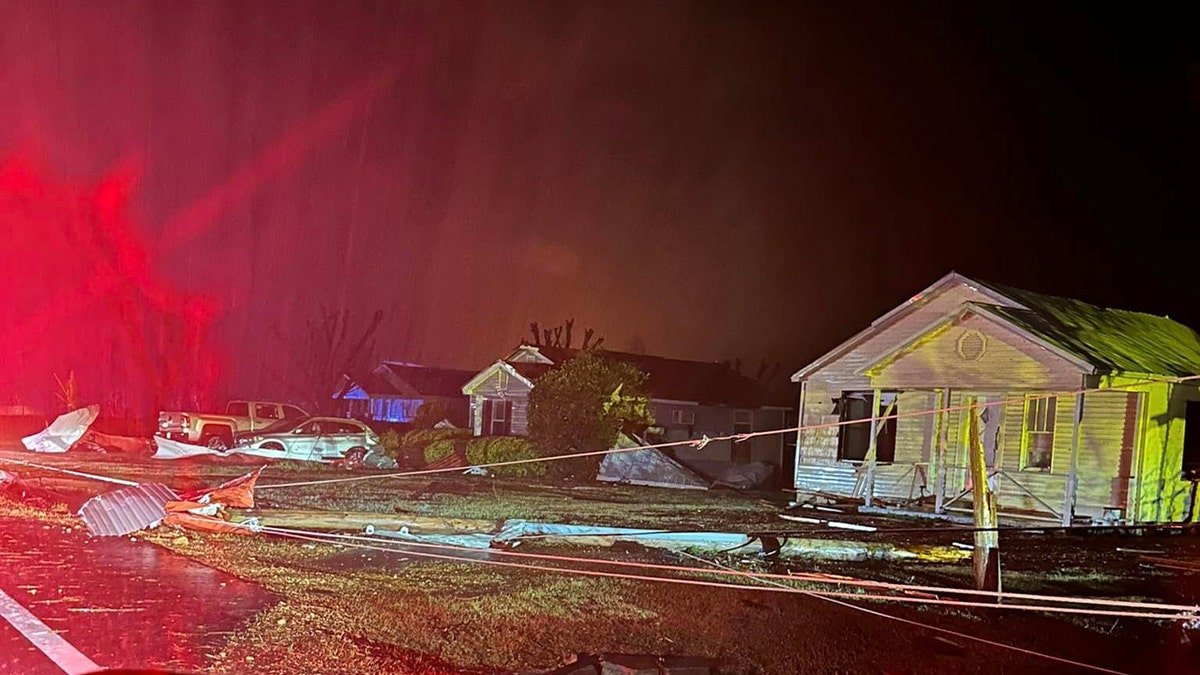 Homes damaged by tornado