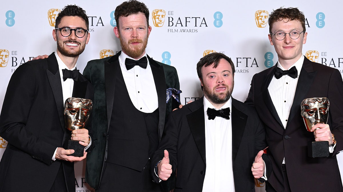 Cast and writers of "An Irish Goodbye" at the BAFTAS