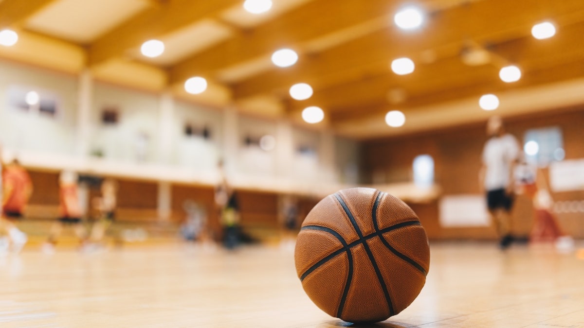 basketball on gym floor