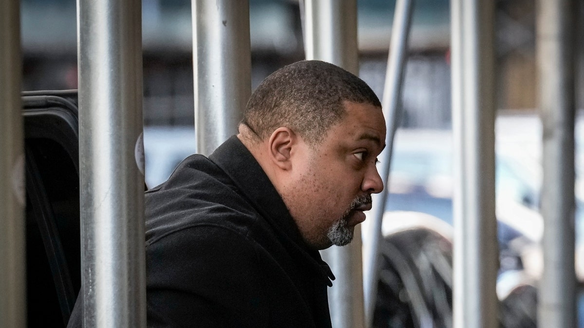 Manhattan District Attorney Alvin Bragg arrives at Manhattan Criminal Court