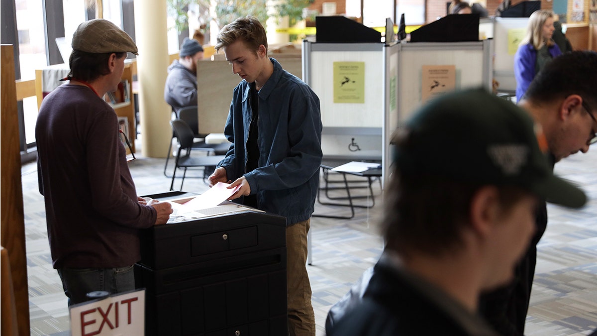 Burlington, Vermont voters at polling place in 2020
