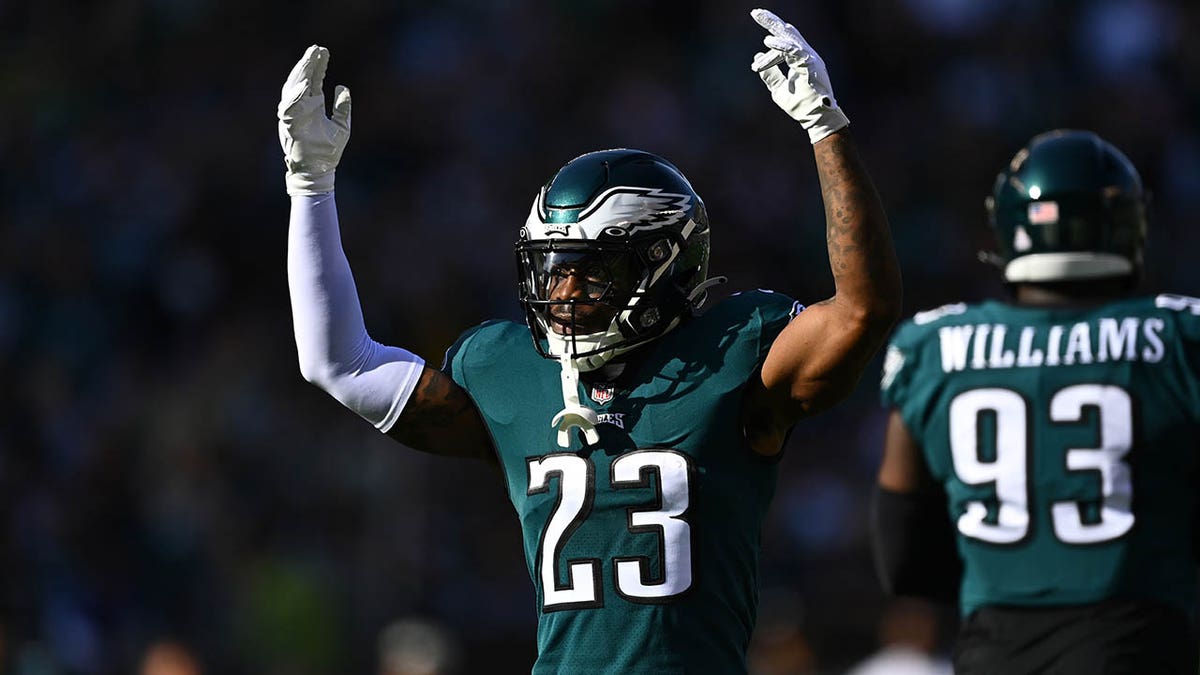 Philadelphia Eagles defensive back C.J. Gardner- Johnson (23) lines up for  the snap during an NFL football game against the Minnesota Vikings on  Monday, September 19, 2022, in Philadelphia. (AP Photo/Matt Patterson