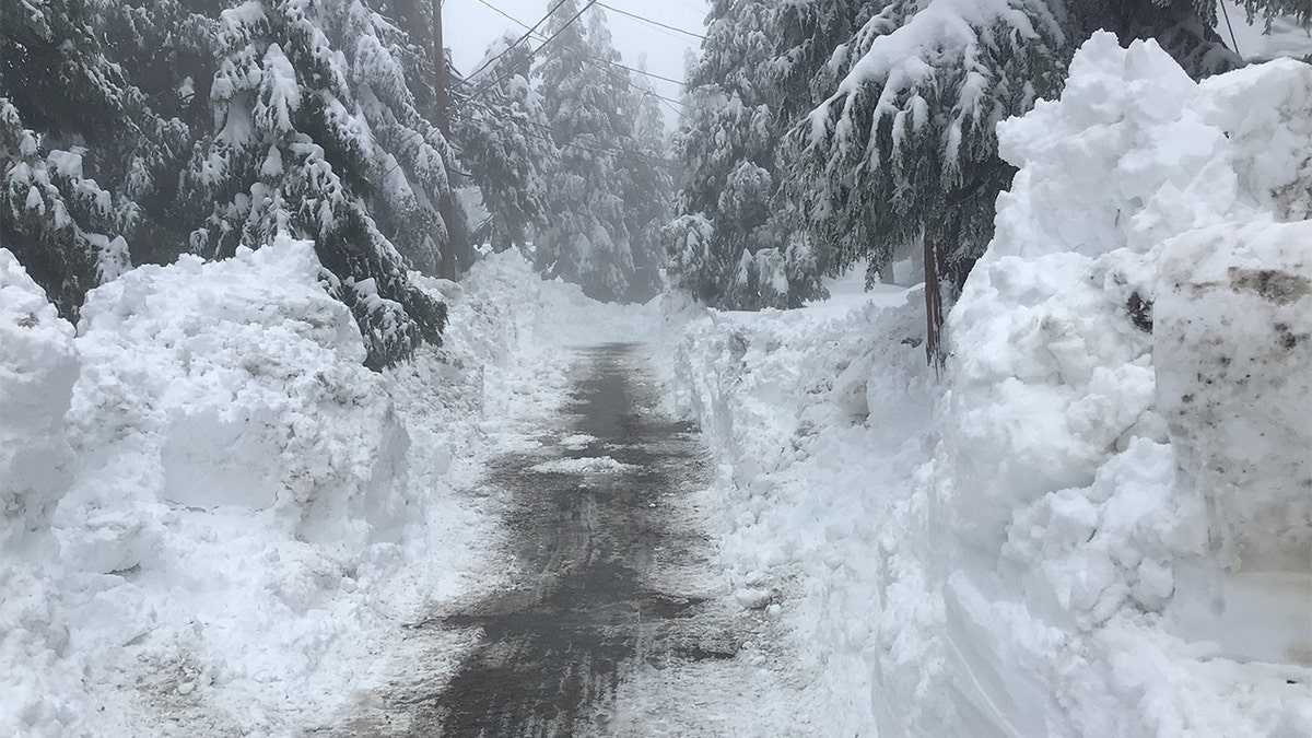 California snow is piled high after winter storm