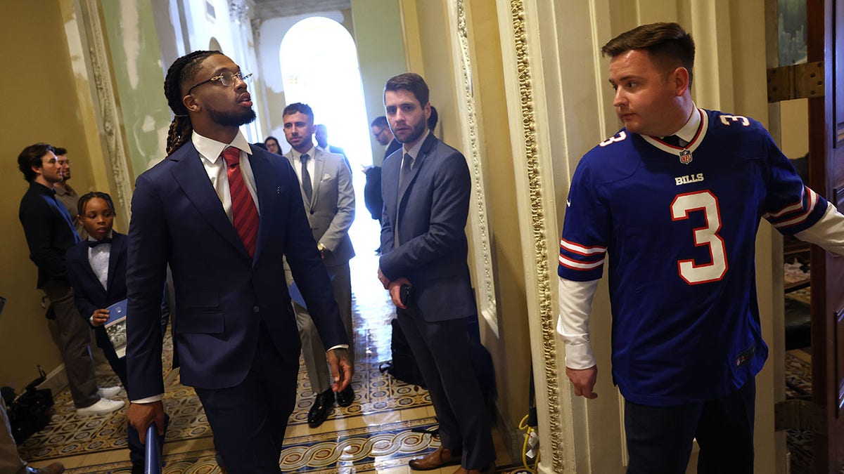 Damar Hamlin speaks at Capitol Hill to introduce Access to AEDs Act