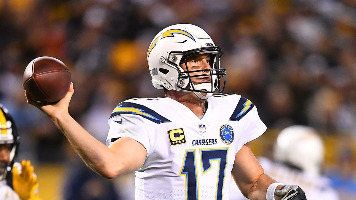 Philip Rivers throws the football during a game