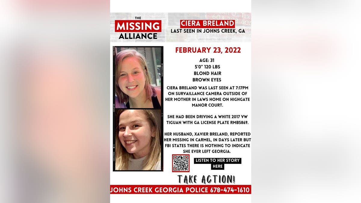 A flier asking for help locating Ciera Breland.