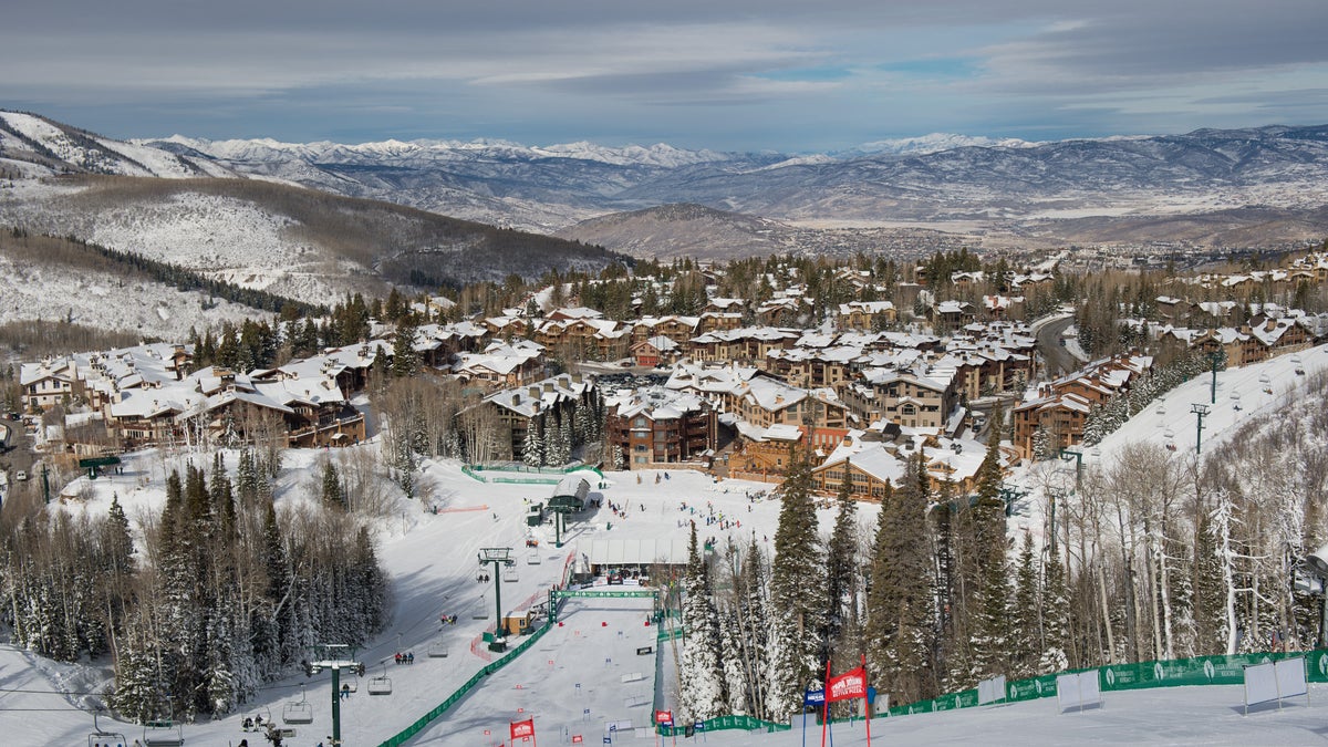 A general view of ski runs at Deer Valley Resort