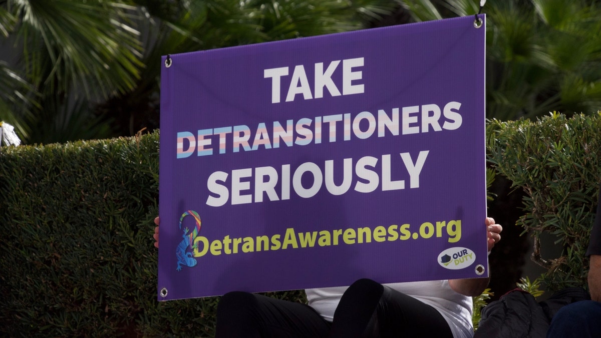 Sign urging "Take Detransitioners Seriously"