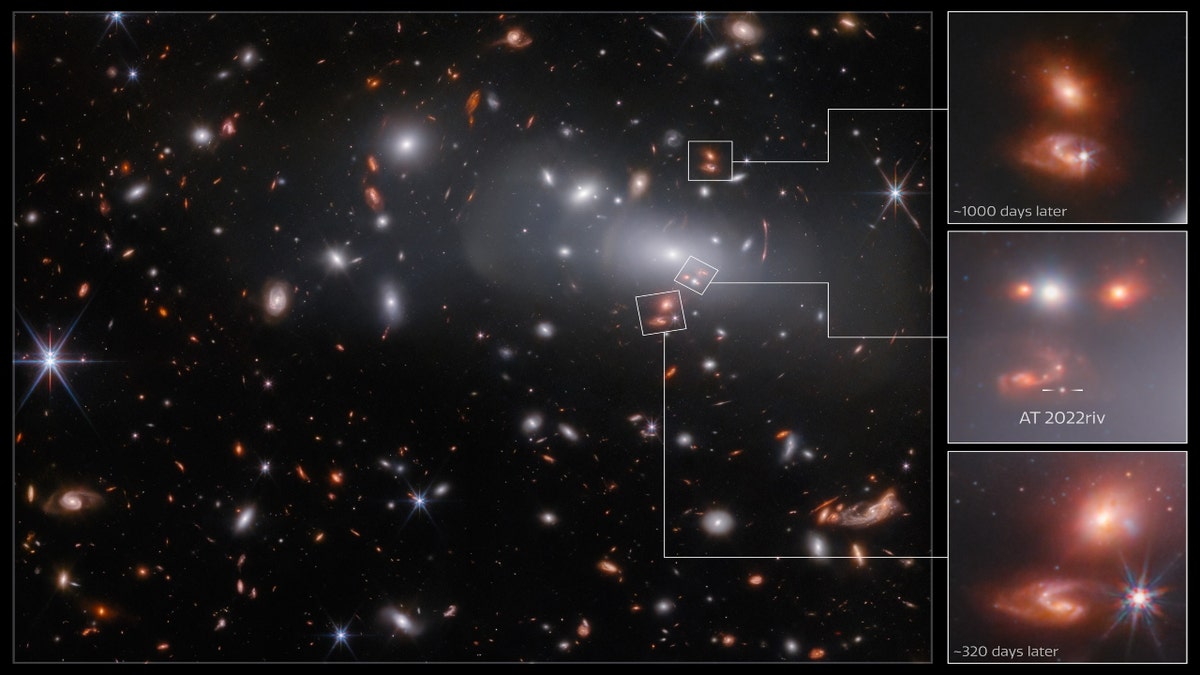 Three different images of the same supernova-hosting galaxy