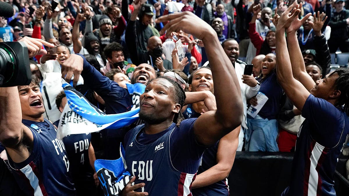 FDU players celebrate