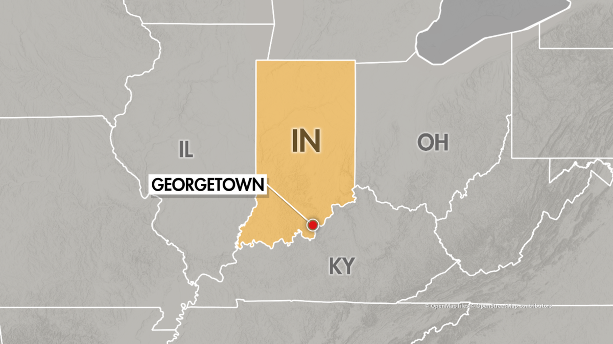 Map showing location of Georgetown, Indiana