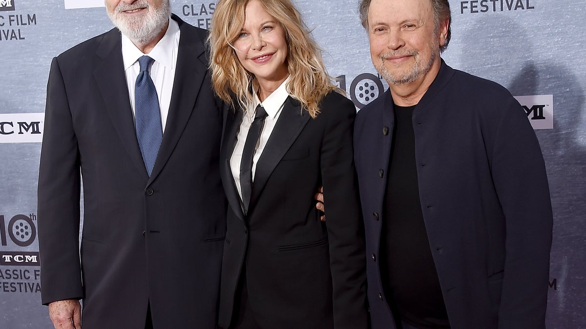 Rob Reiner, Meg Ryan and Billy Crystal pose together at the TCM Film Festival