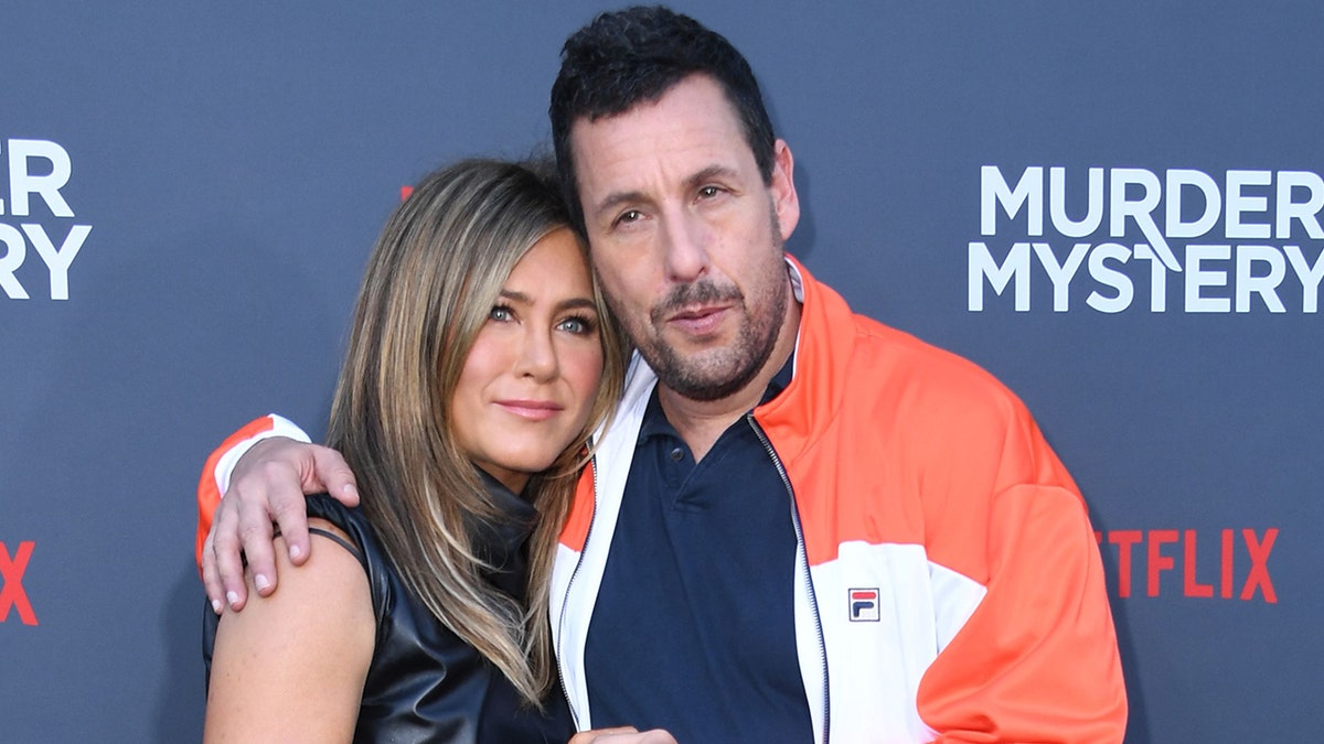 Jennifer Aniston and Adam Sandler at the Los Angeles premiere of "Murder Mystery."