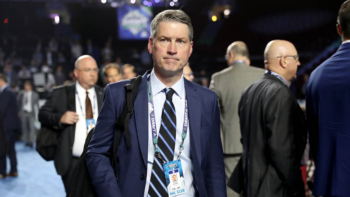 Chuck Fletcher attends the first round of the 2019 NHL Draft at Rogers Arena on June 21, 2019 in Vancouver, Canada. 