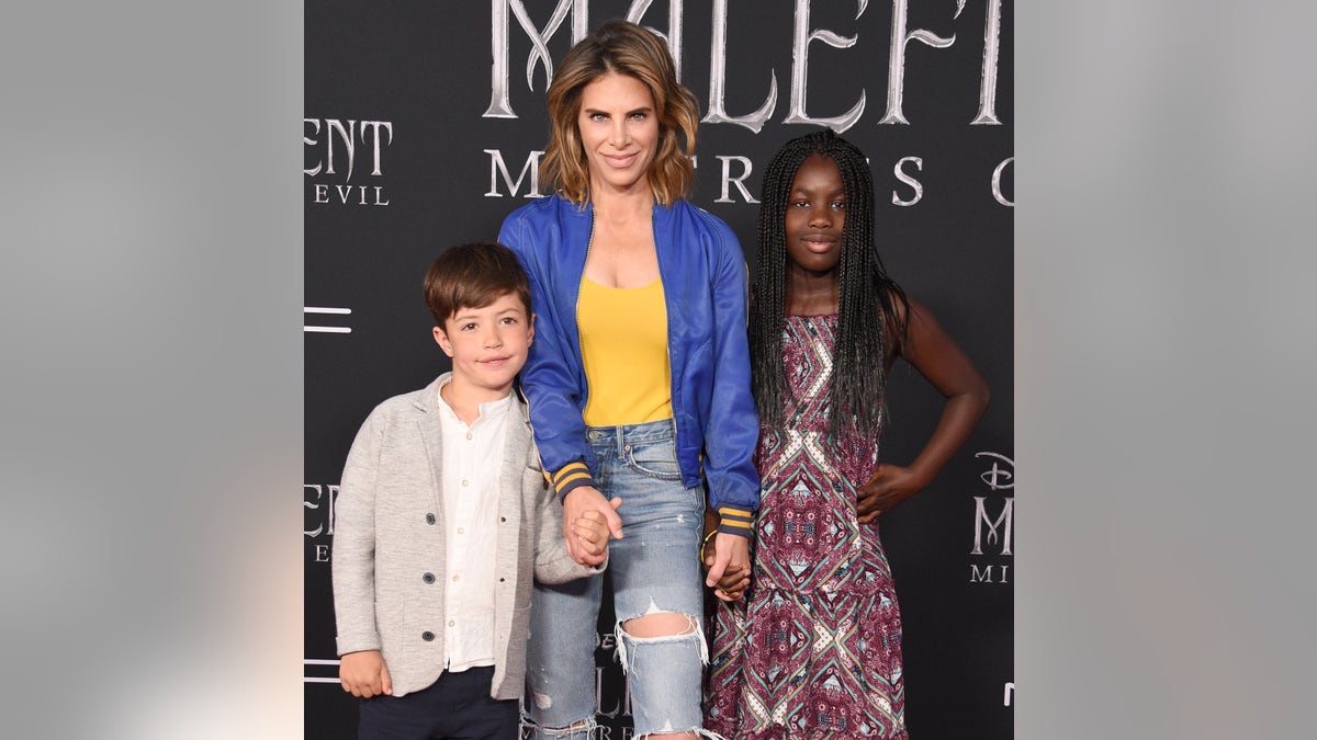 Jillian Michaels with her two children at the premiere of "Maleficent: Mistress Of Evil"