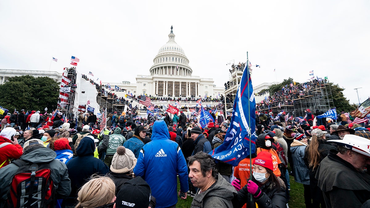 Protesters outside of the Capitol on Jan. 6, 2021