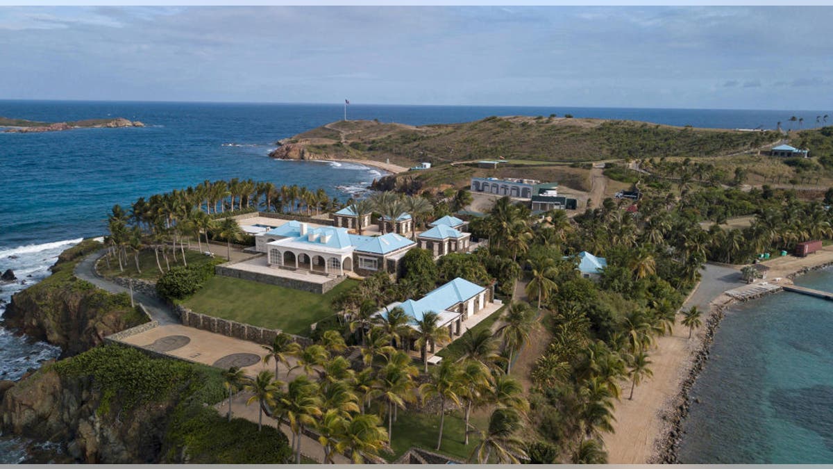 Aerial view of Epstein's private island, Little St. James