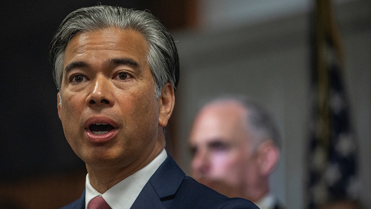 Rob Bonta speaks at press event