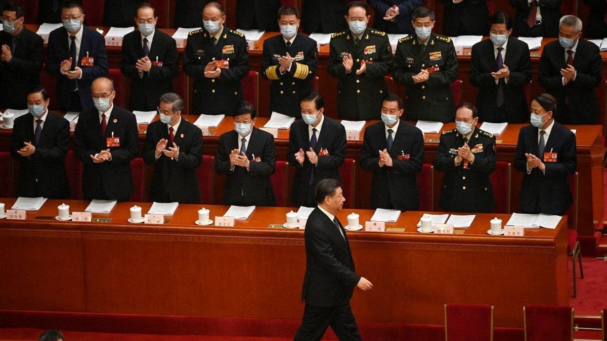 China's President Xi Jinping is seen at National People's Congress