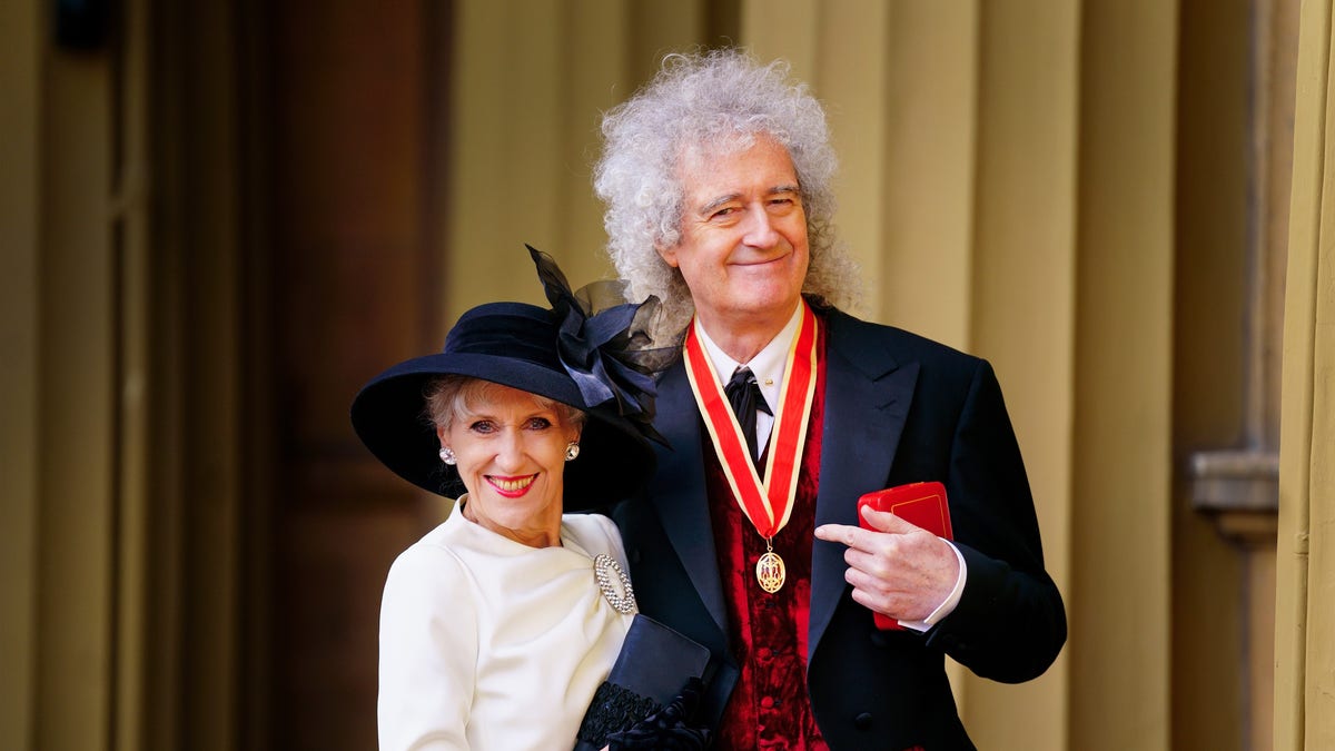 Sir Brian May with his wife Anita Dobson