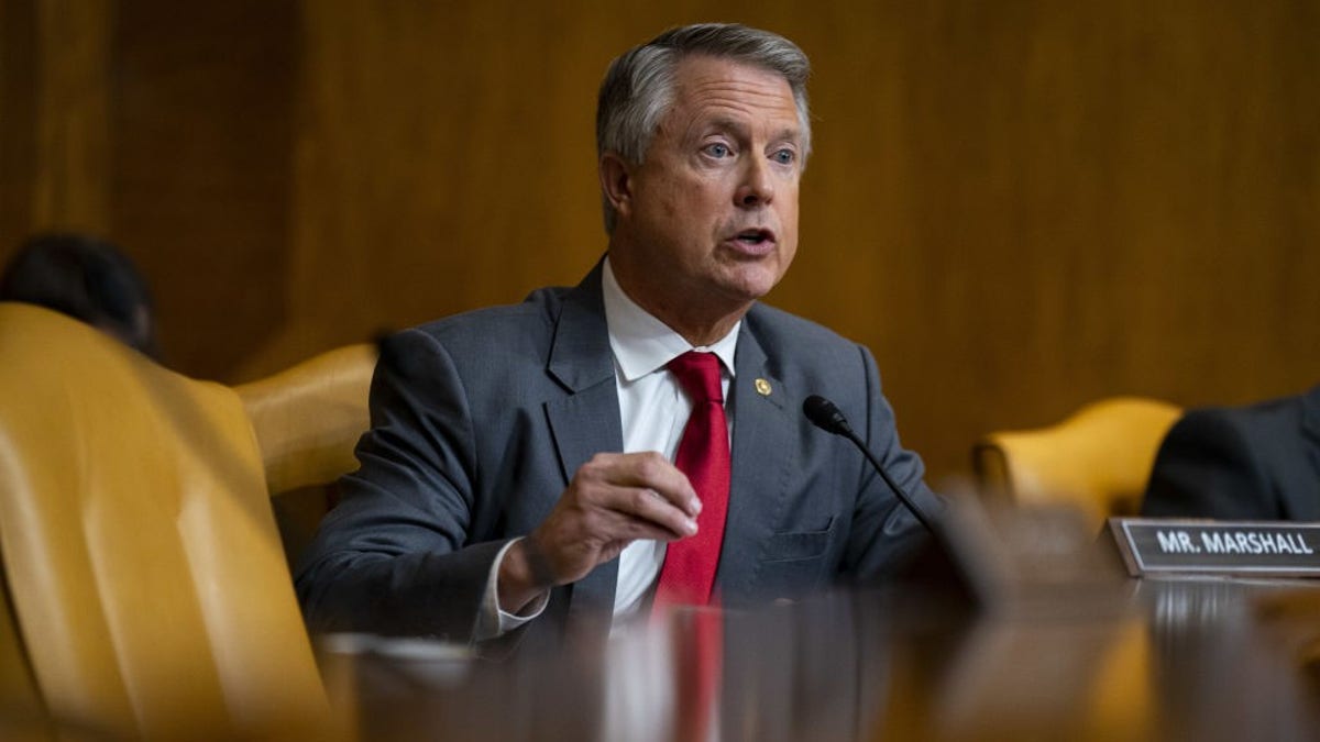 Sen. Roger Marshall, R-Kan., and other GOP senators are warning that Biden's plan could create confusion and turmoil in the housing market. Photographer: Al Drago/Bloomberg via Getty Images